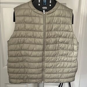 Mango Light Silver Green Puffer Vest